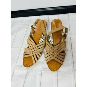 Banana Republic tan strappy wedge sandals size 7